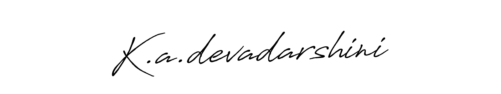 How to make K.a.devadarshini name signature. Use Antro_Vectra_Bolder style for creating short signs online. This is the latest handwritten sign. K.a.devadarshini signature style 7 images and pictures png