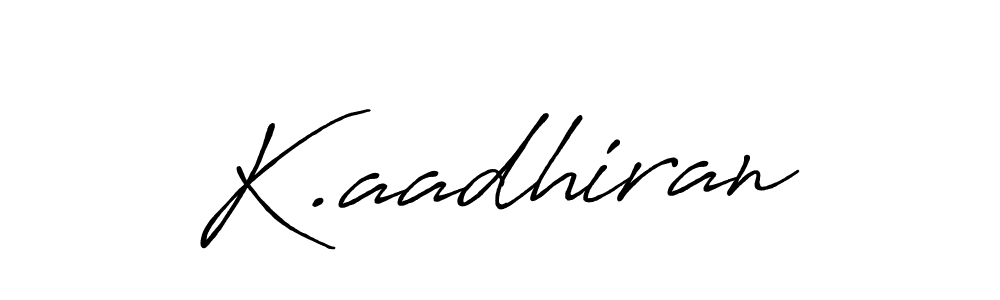 The best way (Antro_Vectra_Bolder) to make a short signature is to pick only two or three words in your name. The name K.aadhiran include a total of six letters. For converting this name. K.aadhiran signature style 7 images and pictures png