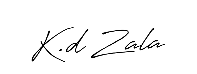 Make a beautiful signature design for name K.d Zala. With this signature (Antro_Vectra_Bolder) style, you can create a handwritten signature for free. K.d Zala signature style 7 images and pictures png