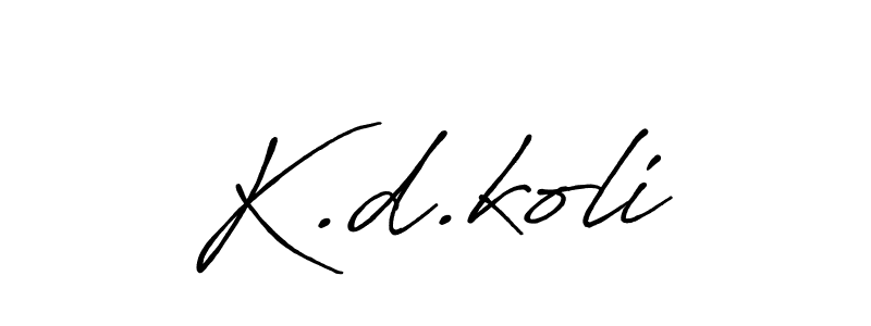 Create a beautiful signature design for name K.d.koli. With this signature (Antro_Vectra_Bolder) fonts, you can make a handwritten signature for free. K.d.koli signature style 7 images and pictures png