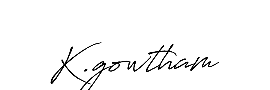 Create a beautiful signature design for name K.gowtham. With this signature (Antro_Vectra_Bolder) fonts, you can make a handwritten signature for free. K.gowtham signature style 7 images and pictures png