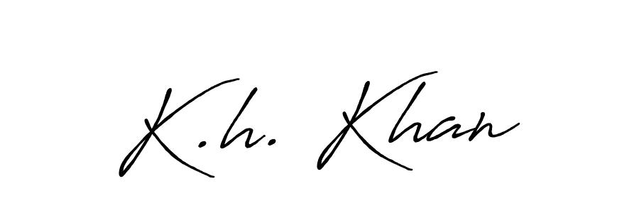 if you are searching for the best signature style for your name K.h. Khan. so please give up your signature search. here we have designed multiple signature styles  using Antro_Vectra_Bolder. K.h. Khan signature style 7 images and pictures png