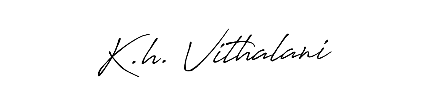 How to make K.h. Vithalani name signature. Use Antro_Vectra_Bolder style for creating short signs online. This is the latest handwritten sign. K.h. Vithalani signature style 7 images and pictures png