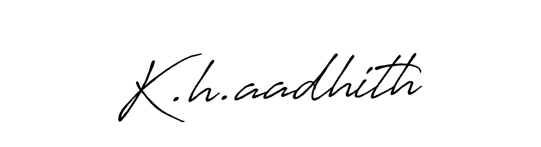 Design your own signature with our free online signature maker. With this signature software, you can create a handwritten (Antro_Vectra_Bolder) signature for name K.h.aadhith. K.h.aadhith signature style 7 images and pictures png