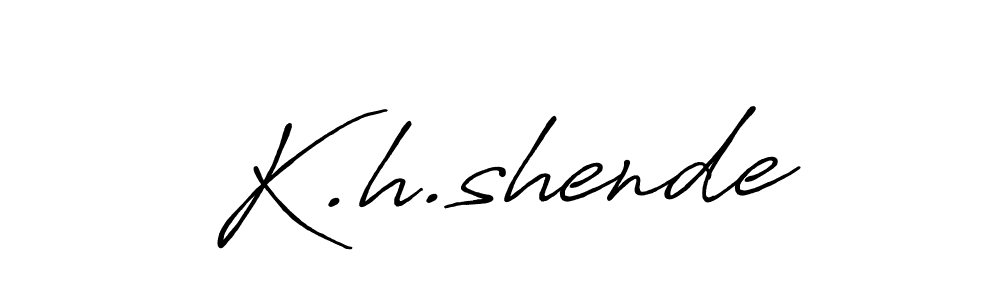 This is the best signature style for the K.h.shende name. Also you like these signature font (Antro_Vectra_Bolder). Mix name signature. K.h.shende signature style 7 images and pictures png