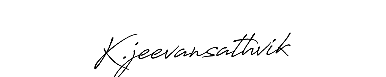 How to make K.jeevansathvik name signature. Use Antro_Vectra_Bolder style for creating short signs online. This is the latest handwritten sign. K.jeevansathvik signature style 7 images and pictures png