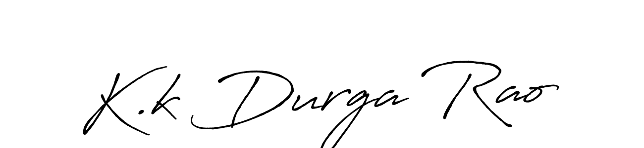 How to make K.k Durga Rao signature? Antro_Vectra_Bolder is a professional autograph style. Create handwritten signature for K.k Durga Rao name. K.k Durga Rao signature style 7 images and pictures png