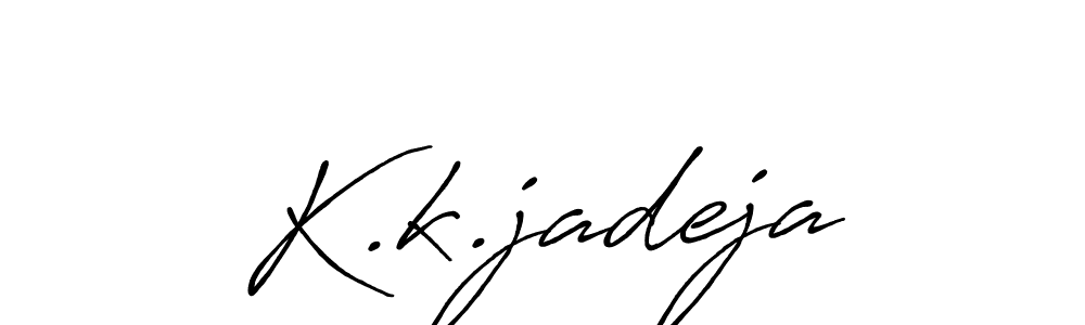 Use a signature maker to create a handwritten signature online. With this signature software, you can design (Antro_Vectra_Bolder) your own signature for name K.k.jadeja. K.k.jadeja signature style 7 images and pictures png