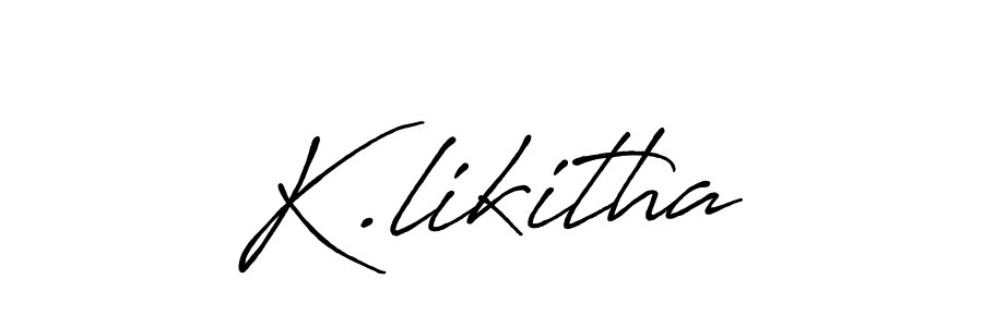 Create a beautiful signature design for name K.likitha. With this signature (Antro_Vectra_Bolder) fonts, you can make a handwritten signature for free. K.likitha signature style 7 images and pictures png