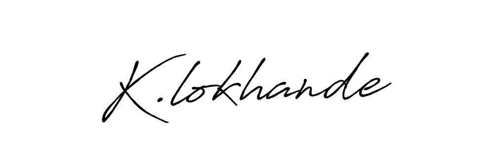 How to make K.lokhande name signature. Use Antro_Vectra_Bolder style for creating short signs online. This is the latest handwritten sign. K.lokhande signature style 7 images and pictures png