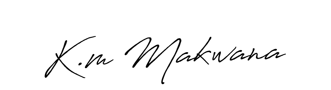 The best way (Antro_Vectra_Bolder) to make a short signature is to pick only two or three words in your name. The name K.m Makwana include a total of six letters. For converting this name. K.m Makwana signature style 7 images and pictures png