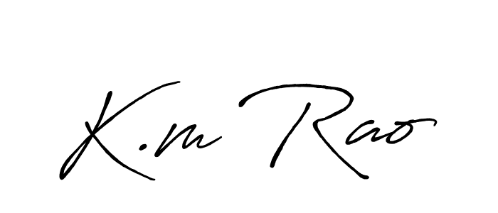 How to make K.m Rao signature? Antro_Vectra_Bolder is a professional autograph style. Create handwritten signature for K.m Rao name. K.m Rao signature style 7 images and pictures png