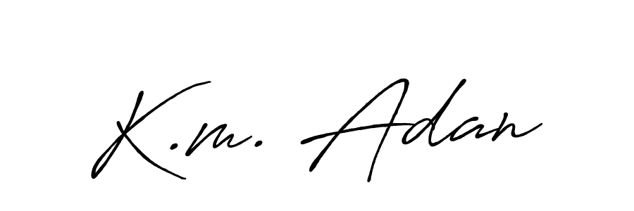 How to make K.m. Adan signature? Antro_Vectra_Bolder is a professional autograph style. Create handwritten signature for K.m. Adan name. K.m. Adan signature style 7 images and pictures png