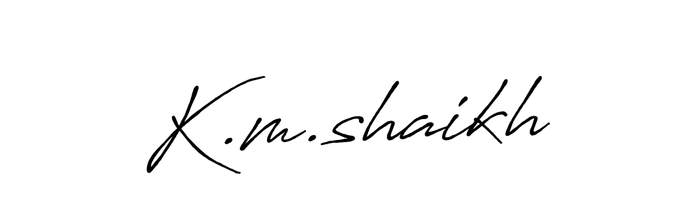 It looks lik you need a new signature style for name K.m.shaikh. Design unique handwritten (Antro_Vectra_Bolder) signature with our free signature maker in just a few clicks. K.m.shaikh signature style 7 images and pictures png