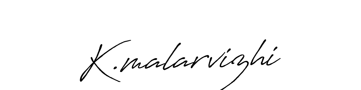Use a signature maker to create a handwritten signature online. With this signature software, you can design (Antro_Vectra_Bolder) your own signature for name K.malarvizhi. K.malarvizhi signature style 7 images and pictures png