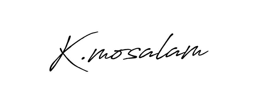 Make a beautiful signature design for name K.mosalam. With this signature (Antro_Vectra_Bolder) style, you can create a handwritten signature for free. K.mosalam signature style 7 images and pictures png