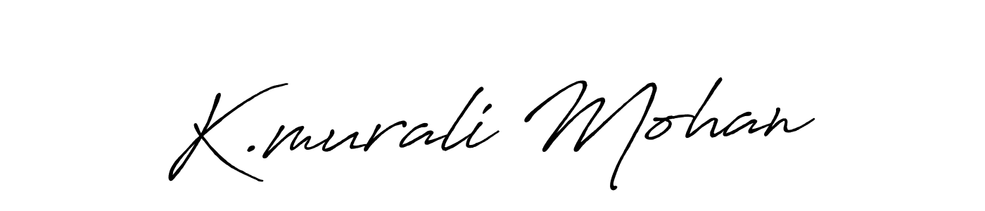 The best way (Antro_Vectra_Bolder) to make a short signature is to pick only two or three words in your name. The name K.murali Mohan include a total of six letters. For converting this name. K.murali Mohan signature style 7 images and pictures png