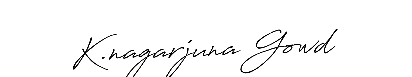 Make a beautiful signature design for name K.nagarjuna Gowd. With this signature (Antro_Vectra_Bolder) style, you can create a handwritten signature for free. K.nagarjuna Gowd signature style 7 images and pictures png