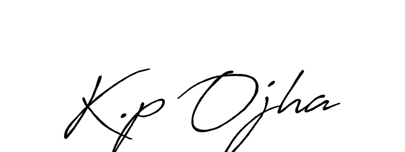 Create a beautiful signature design for name K.p Ojha. With this signature (Antro_Vectra_Bolder) fonts, you can make a handwritten signature for free. K.p Ojha signature style 7 images and pictures png