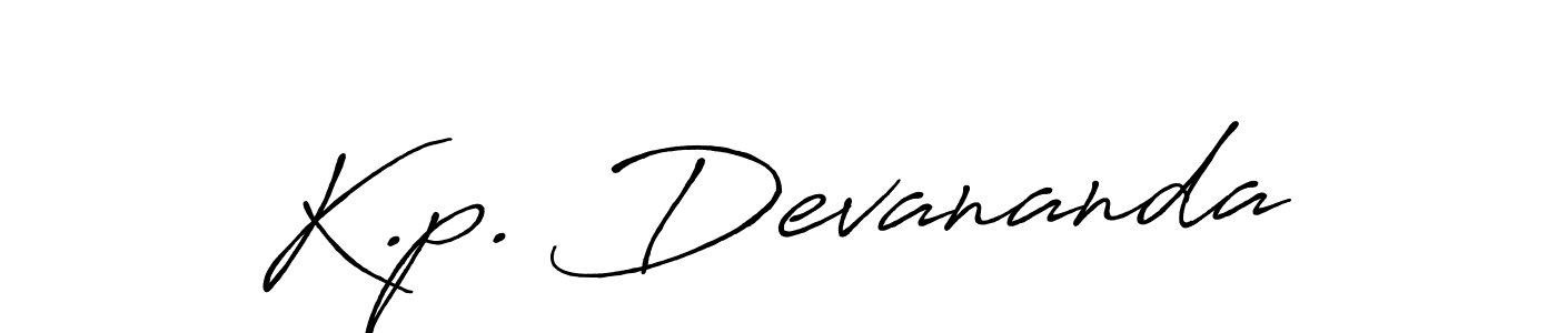 Design your own signature with our free online signature maker. With this signature software, you can create a handwritten (Antro_Vectra_Bolder) signature for name K.p. Devananda. K.p. Devananda signature style 7 images and pictures png