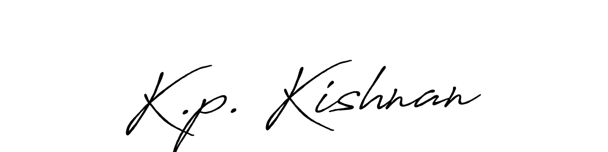 Create a beautiful signature design for name K.p. Kishnan. With this signature (Antro_Vectra_Bolder) fonts, you can make a handwritten signature for free. K.p. Kishnan signature style 7 images and pictures png