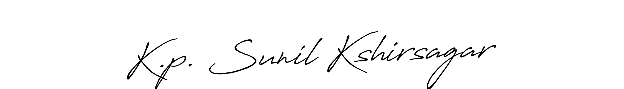 The best way (Antro_Vectra_Bolder) to make a short signature is to pick only two or three words in your name. The name K.p. Sunil Kshirsagar include a total of six letters. For converting this name. K.p. Sunil Kshirsagar signature style 7 images and pictures png