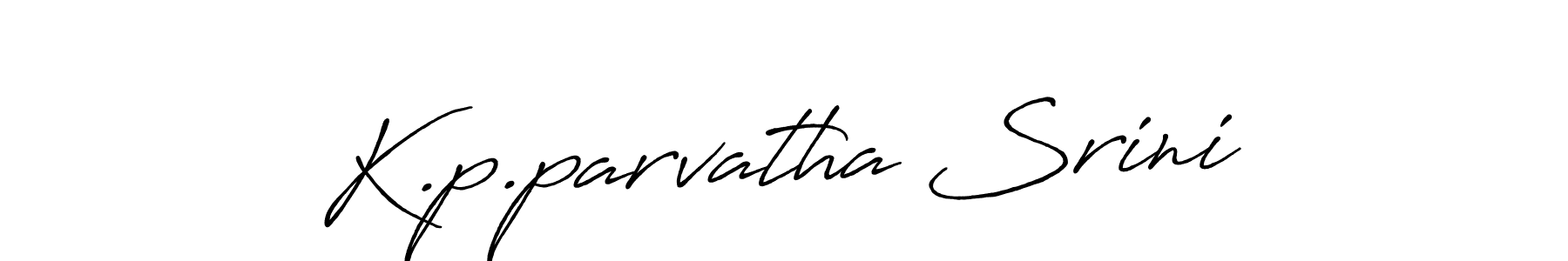 Use a signature maker to create a handwritten signature online. With this signature software, you can design (Antro_Vectra_Bolder) your own signature for name K.p.parvatha Srini. K.p.parvatha Srini signature style 7 images and pictures png