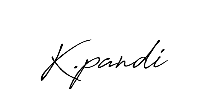 The best way (Antro_Vectra_Bolder) to make a short signature is to pick only two or three words in your name. The name K.pandi include a total of six letters. For converting this name. K.pandi signature style 7 images and pictures png