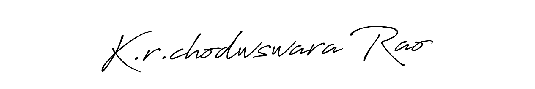The best way (Antro_Vectra_Bolder) to make a short signature is to pick only two or three words in your name. The name K.r.chodwswara Rao include a total of six letters. For converting this name. K.r.chodwswara Rao signature style 7 images and pictures png