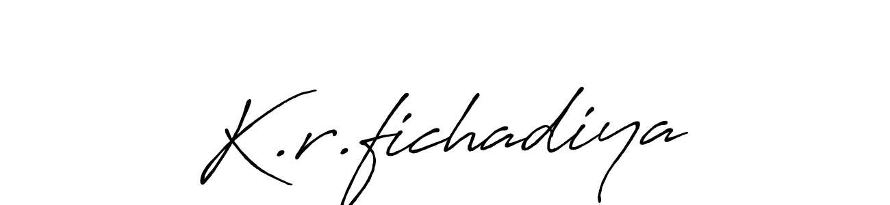 Also You can easily find your signature by using the search form. We will create K.r.fichadiya name handwritten signature images for you free of cost using Antro_Vectra_Bolder sign style. K.r.fichadiya signature style 7 images and pictures png