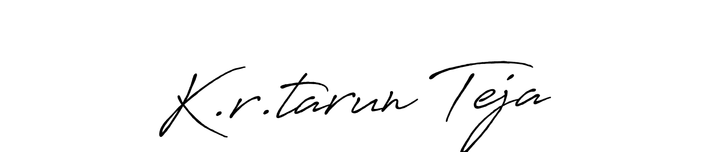 How to make K.r.tarun Teja name signature. Use Antro_Vectra_Bolder style for creating short signs online. This is the latest handwritten sign. K.r.tarun Teja signature style 7 images and pictures png