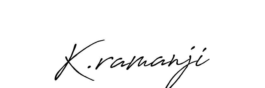 The best way (Antro_Vectra_Bolder) to make a short signature is to pick only two or three words in your name. The name K.ramanji include a total of six letters. For converting this name. K.ramanji signature style 7 images and pictures png