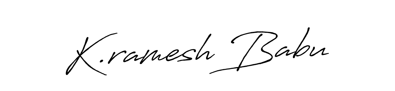 The best way (Antro_Vectra_Bolder) to make a short signature is to pick only two or three words in your name. The name K.ramesh Babu include a total of six letters. For converting this name. K.ramesh Babu signature style 7 images and pictures png