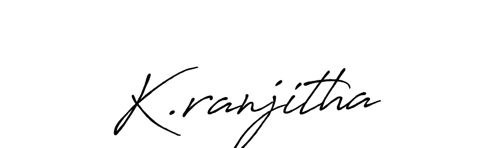 How to make K.ranjitha name signature. Use Antro_Vectra_Bolder style for creating short signs online. This is the latest handwritten sign. K.ranjitha signature style 7 images and pictures png