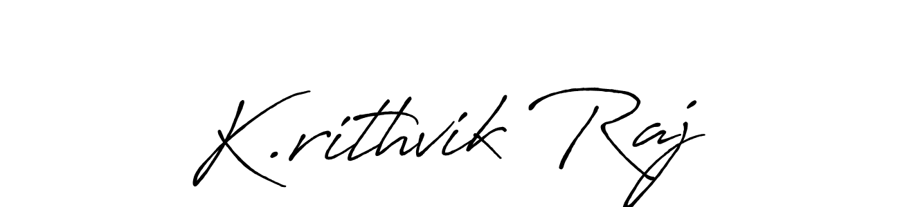 Create a beautiful signature design for name K.rithvik Raj. With this signature (Antro_Vectra_Bolder) fonts, you can make a handwritten signature for free. K.rithvik Raj signature style 7 images and pictures png