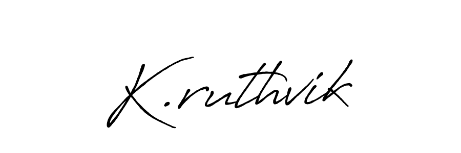 Use a signature maker to create a handwritten signature online. With this signature software, you can design (Antro_Vectra_Bolder) your own signature for name K.ruthvik. K.ruthvik signature style 7 images and pictures png