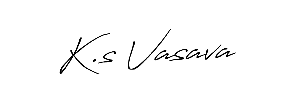 Make a beautiful signature design for name K.s Vasava. With this signature (Antro_Vectra_Bolder) style, you can create a handwritten signature for free. K.s Vasava signature style 7 images and pictures png