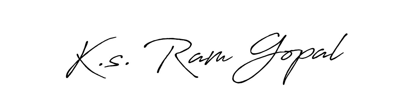 How to make K.s. Ram Gopal name signature. Use Antro_Vectra_Bolder style for creating short signs online. This is the latest handwritten sign. K.s. Ram Gopal signature style 7 images and pictures png