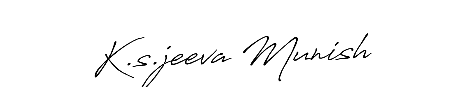 K.s.jeeva Munish stylish signature style. Best Handwritten Sign (Antro_Vectra_Bolder) for my name. Handwritten Signature Collection Ideas for my name K.s.jeeva Munish. K.s.jeeva Munish signature style 7 images and pictures png