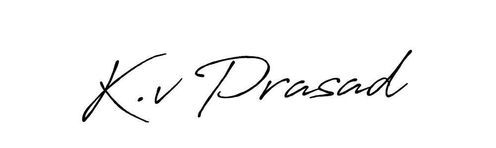 Create a beautiful signature design for name K.v Prasad. With this signature (Antro_Vectra_Bolder) fonts, you can make a handwritten signature for free. K.v Prasad signature style 7 images and pictures png