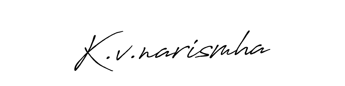 Create a beautiful signature design for name K.v.narismha. With this signature (Antro_Vectra_Bolder) fonts, you can make a handwritten signature for free. K.v.narismha signature style 7 images and pictures png