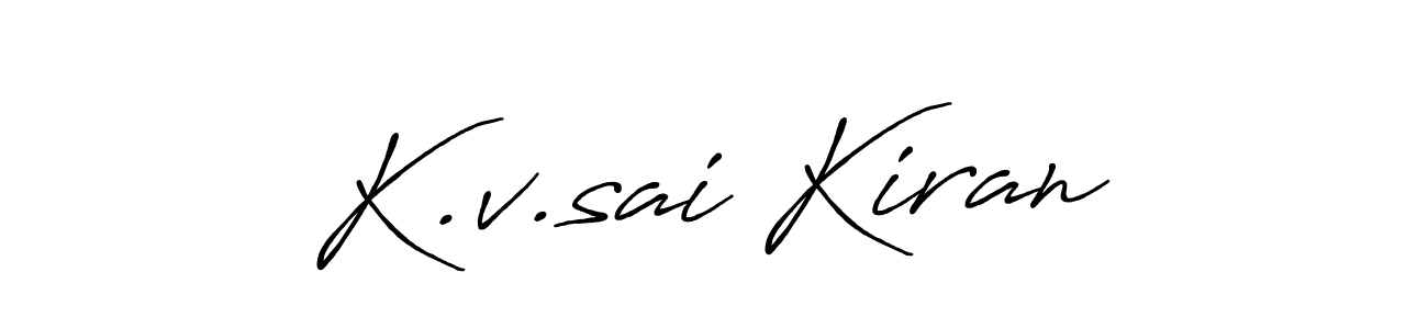 The best way (Antro_Vectra_Bolder) to make a short signature is to pick only two or three words in your name. The name K.v.sai Kiran include a total of six letters. For converting this name. K.v.sai Kiran signature style 7 images and pictures png