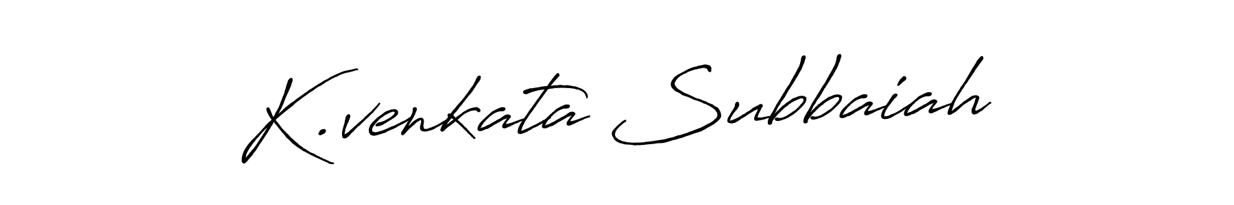 if you are searching for the best signature style for your name K.venkata Subbaiah. so please give up your signature search. here we have designed multiple signature styles  using Antro_Vectra_Bolder. K.venkata Subbaiah signature style 7 images and pictures png