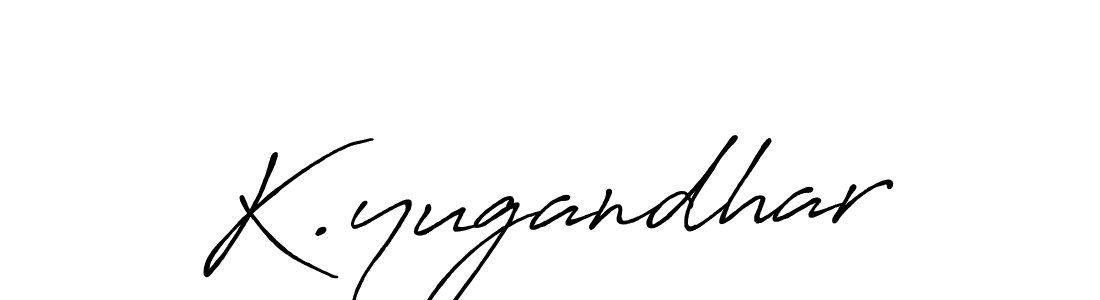 Make a beautiful signature design for name K.yugandhar. With this signature (Antro_Vectra_Bolder) style, you can create a handwritten signature for free. K.yugandhar signature style 7 images and pictures png