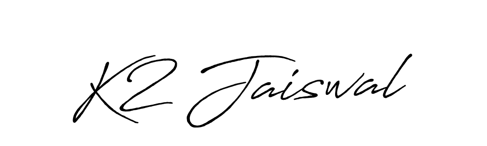 How to make K2 Jaiswal name signature. Use Antro_Vectra_Bolder style for creating short signs online. This is the latest handwritten sign. K2 Jaiswal signature style 7 images and pictures png