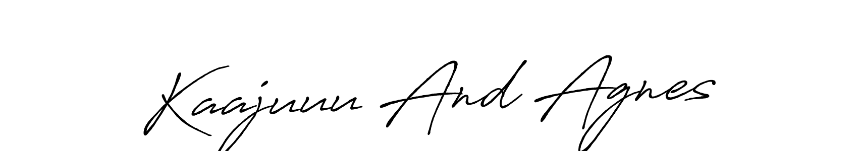 Antro_Vectra_Bolder is a professional signature style that is perfect for those who want to add a touch of class to their signature. It is also a great choice for those who want to make their signature more unique. Get Kaajuuu And Agnes name to fancy signature for free. Kaajuuu And Agnes signature style 7 images and pictures png