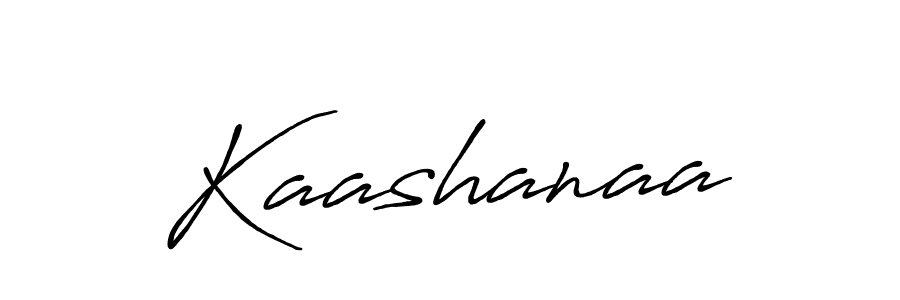 Use a signature maker to create a handwritten signature online. With this signature software, you can design (Antro_Vectra_Bolder) your own signature for name Kaashanaa. Kaashanaa signature style 7 images and pictures png