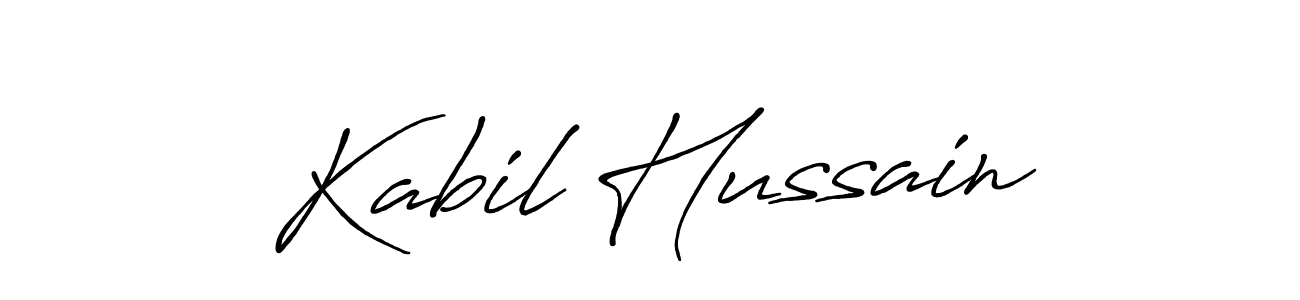 Make a beautiful signature design for name Kabil Hussain. With this signature (Antro_Vectra_Bolder) style, you can create a handwritten signature for free. Kabil Hussain signature style 7 images and pictures png