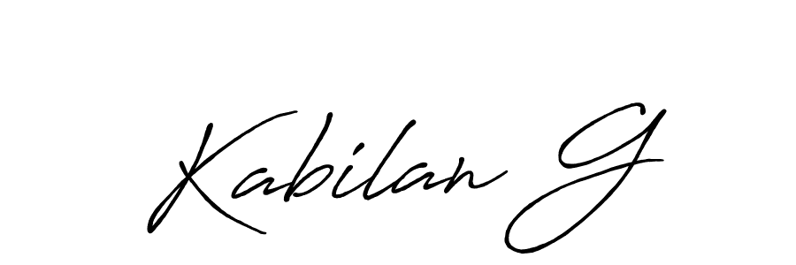 Also we have Kabilan G name is the best signature style. Create professional handwritten signature collection using Antro_Vectra_Bolder autograph style. Kabilan G signature style 7 images and pictures png