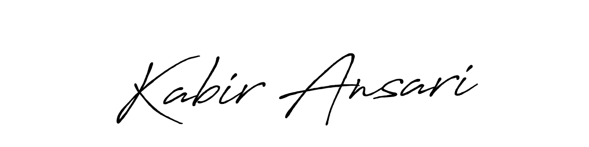 How to make Kabir Ansari name signature. Use Antro_Vectra_Bolder style for creating short signs online. This is the latest handwritten sign. Kabir Ansari signature style 7 images and pictures png
